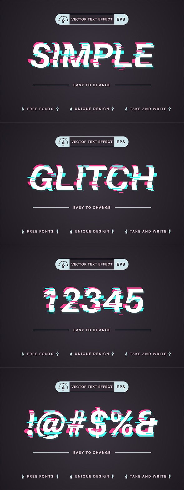CreativeMarket  - Simple Glitch - Editable Text Effect - 13482872