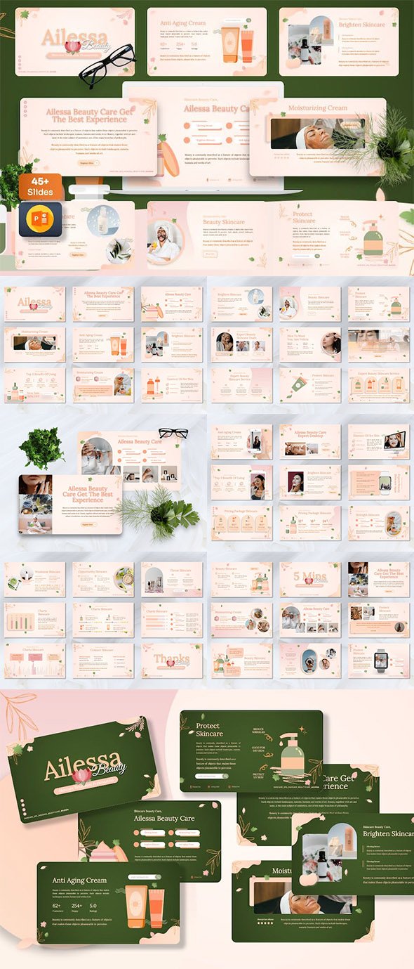 Ailessa - Skincare Powerpoint Template - F8ZH9Z7