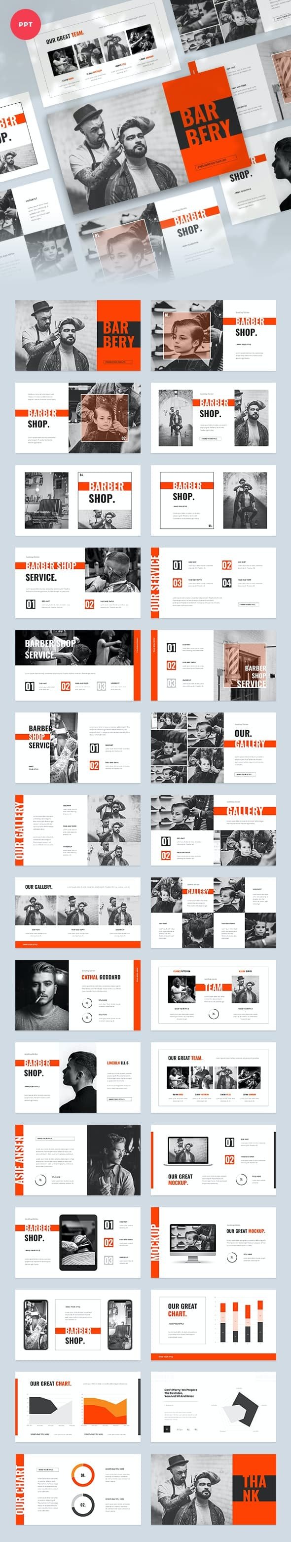 GraphicRiver - Barbery Barbershop Powerpoint Template - 29367072