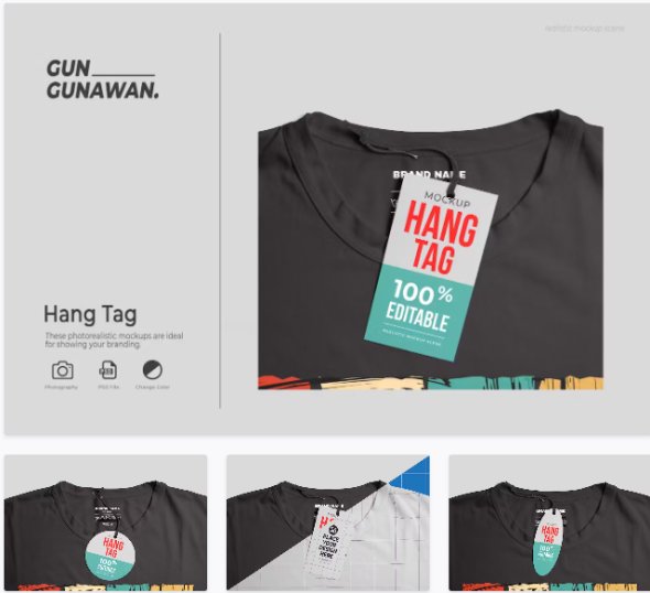 T-Shirt Hang Tag Mockup - PAXVLA8