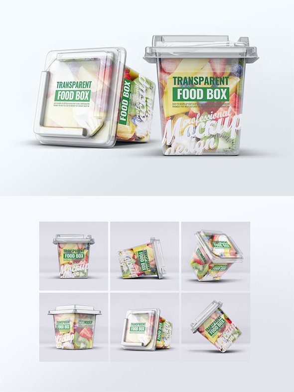 Transparent Food Box Mock-Up - 5RGRPZU