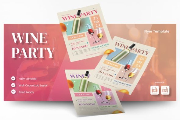 National Day of Wine Flyer Ai & EPS Template - B9ZJJ57