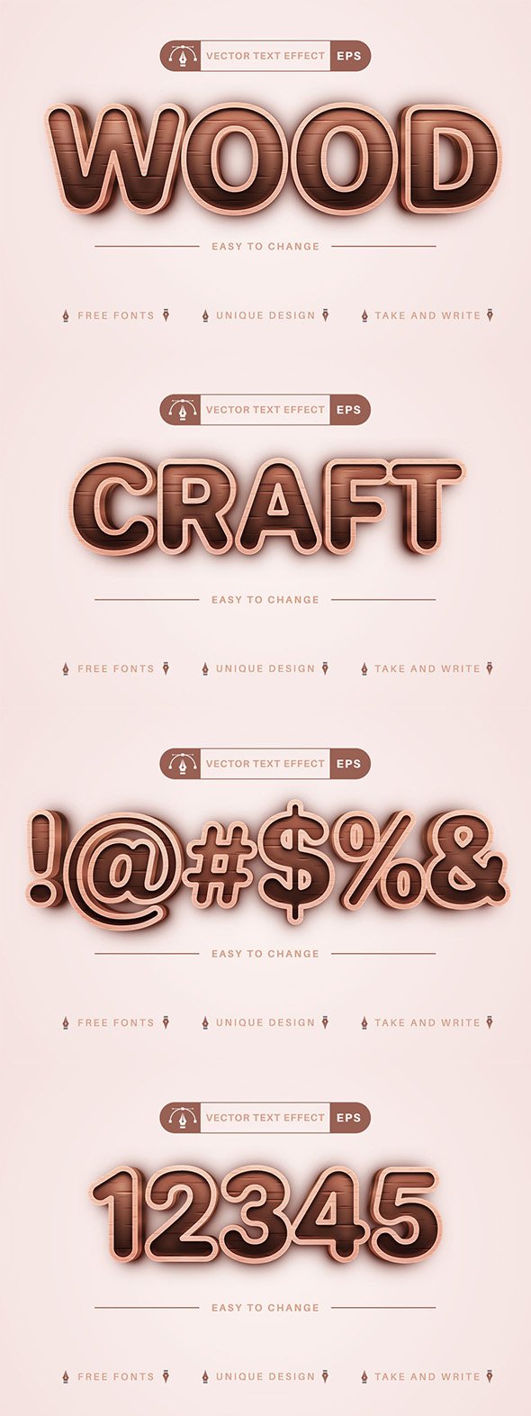 CreativeMarket  - Wood Stroke - Editable Text Effect - 13465268
