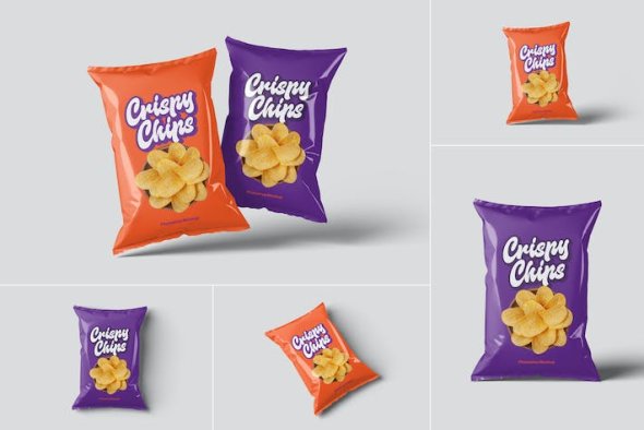 Chips Bag Packaging Mockups - P7NAWD9