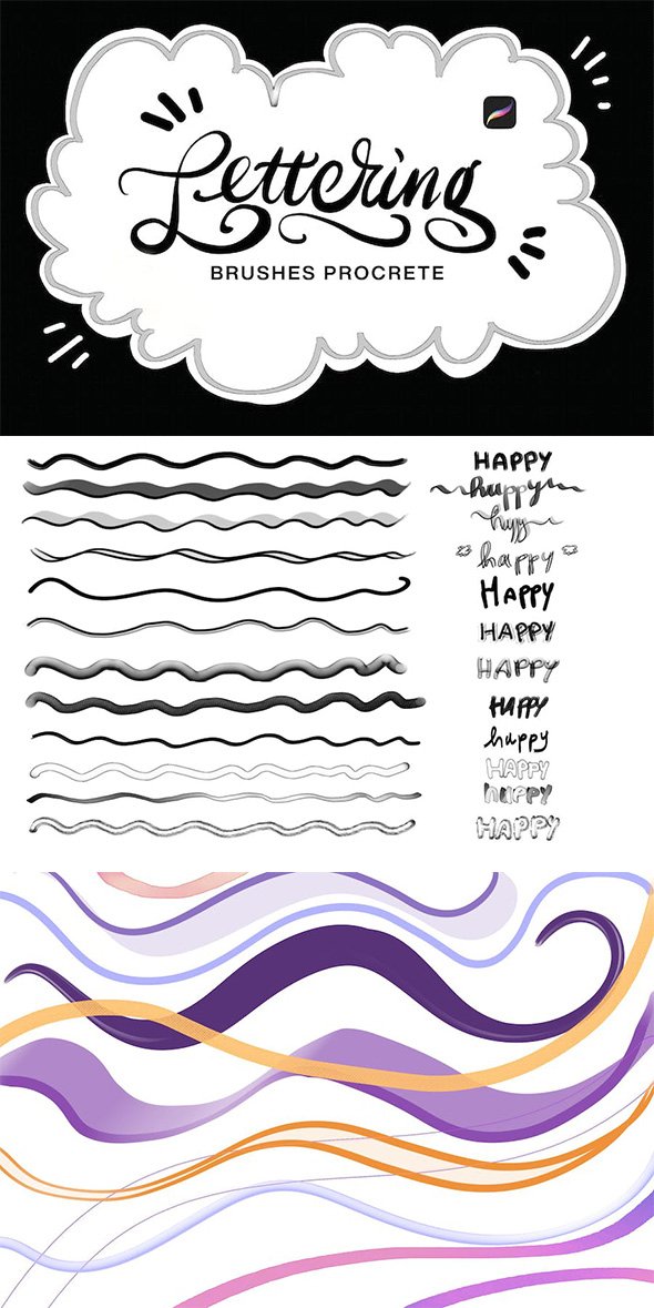 10 Lettering Brushes Procreate - PA7PCN9