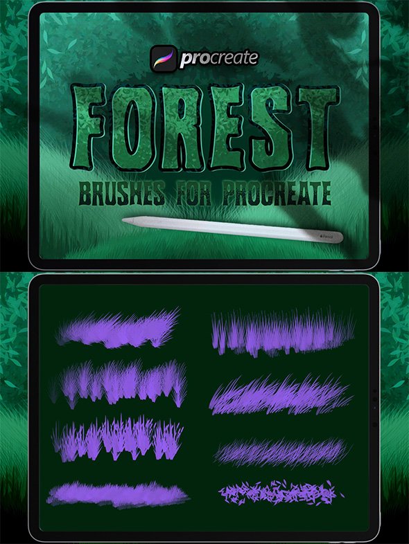 CreativeMarket - Dans Forest Brush For Procreate - 10252564