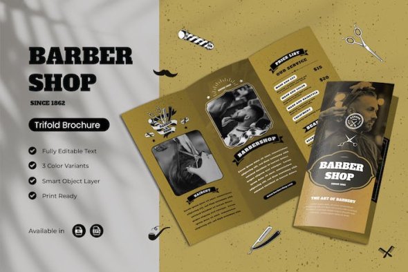 Barbershop Brochure Template - 4ZP5HPW