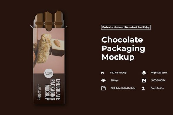 Chocolate Packaging Mockup - 55E2QN4