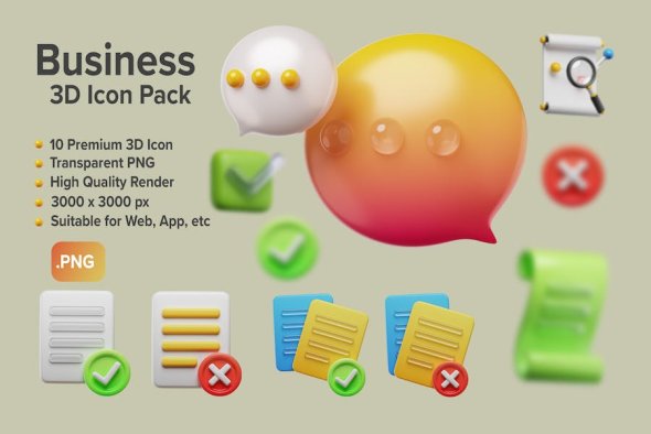 Business 3D Icons - 9ZPZGE2