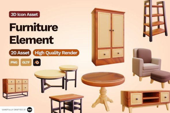 3D Furniture Element Icon - PMFCUFK