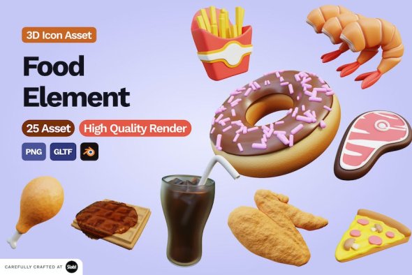 3D Food Element Icon - WJ9XNMT