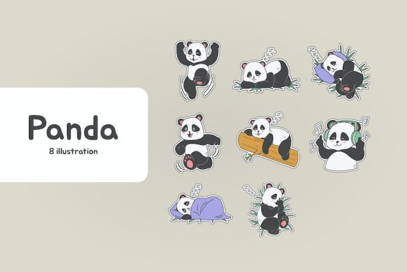 Panda Sticker Set - MZZYS53