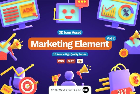 3D Marketing Element Icon Vol 2 - M354S2Y