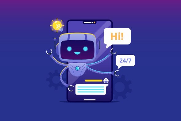 Chat Bot Customer Support Illustration - J7FDAV5