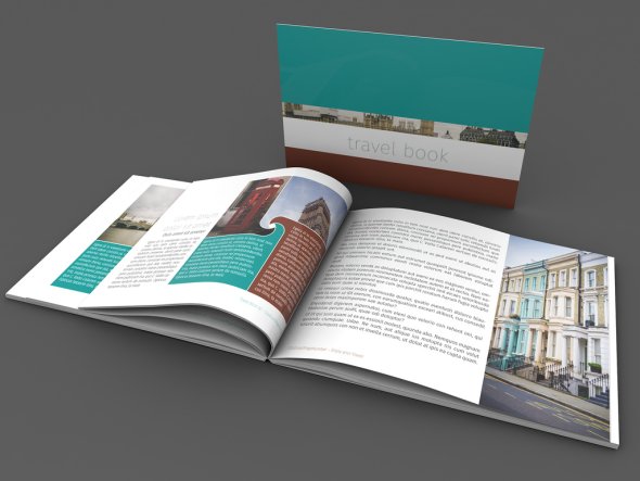 AdobeStock  - Wavy Teal and Brown Book Layout - 223603196