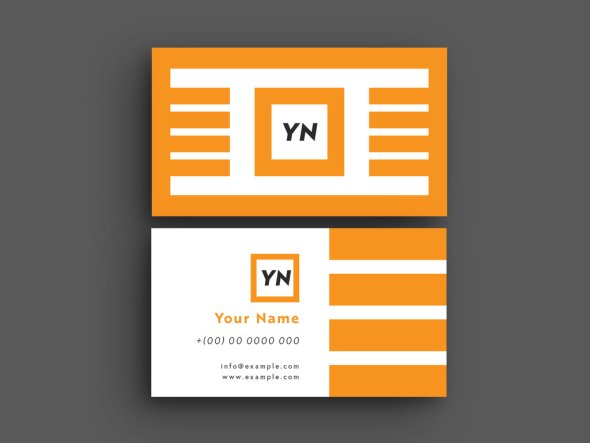AdobeStock - Business Card Layout with Orange Geometric Elements - 221030584