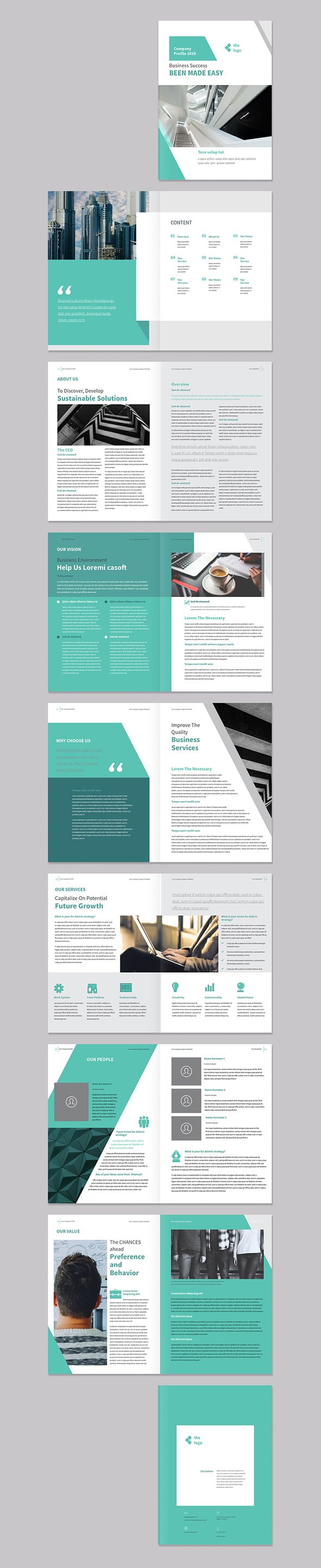 AdobeStock - Brochure Layout with Green Accents - 220996741