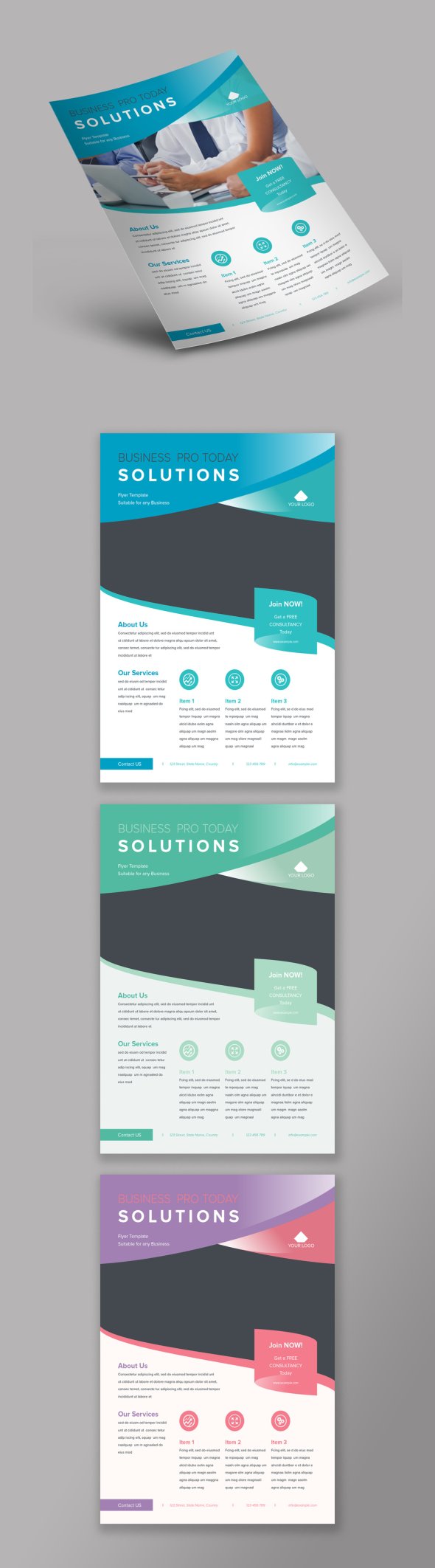 AdobeStock - Business Flyer Layout with Gradients - 218806929
