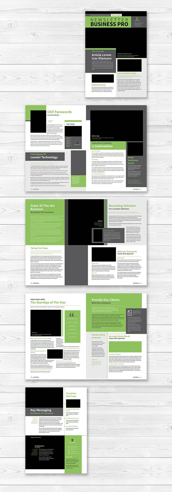 AdobeStock - Newsletter Layout with Green Accents - 215835652