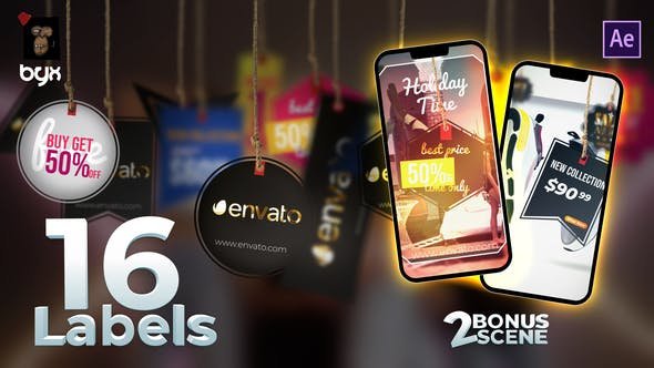 VideoHive - Swinging Tags - 37105746