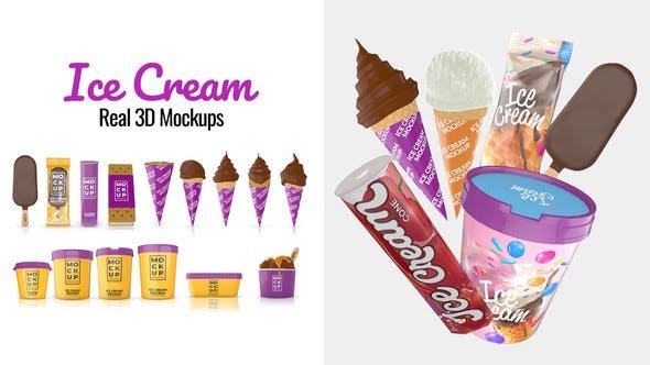 VideoHive - Ice Cream Real 3D Mockups - 45915994