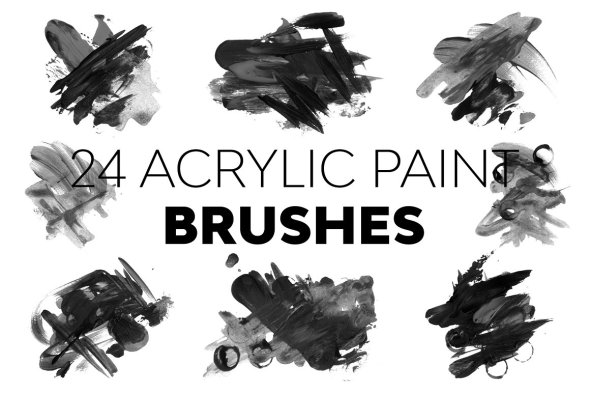 CreativeMarket - Acrylic Paint Brushes - 17650844