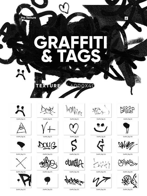 CreativeMarket - 25 Graffiti & Tags Texture HQ - 17648898