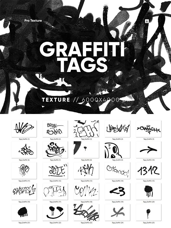 CreativeMarket - 25 Graffiti Tag Texture - 17648810