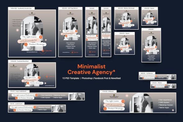 Minimalist Creative Agency Banners Ad - 59T4UKL