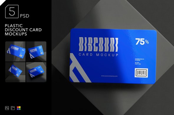 CreativeMarket - Plastic Discount Card Mockups - 17652186