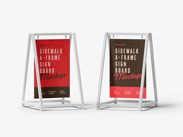 AdobeStock - Outdoor Advertising A-Stand Mockup - 608068621