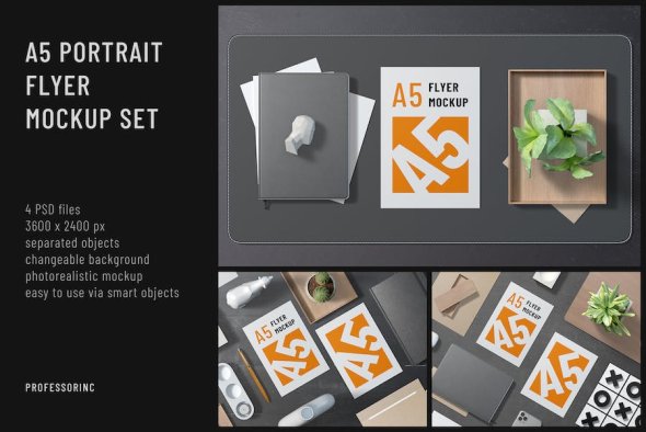 A5 Portrait Flyer Mockup Set - ARCLPAT