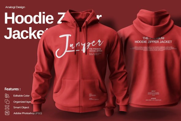 Hoodie Zipper Mockup - CTA96U2