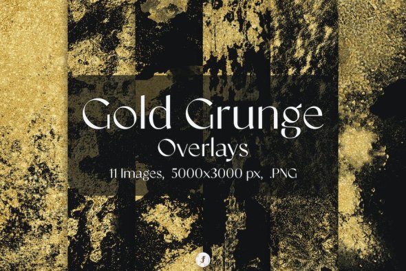 Gold Grunge Overlays - 4E8GHR2