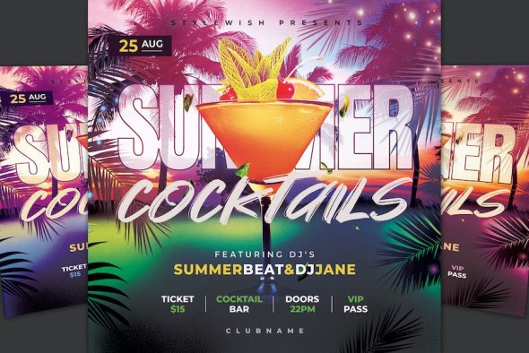 GraphicRiver - Summer Cocktails Flyer - 46023138