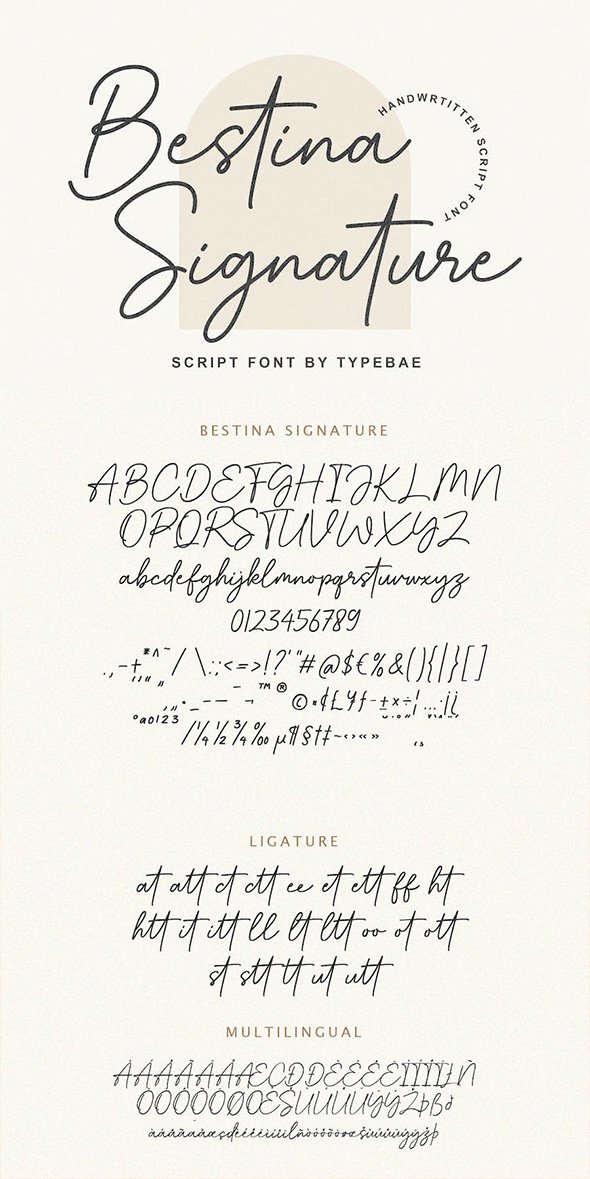 Bestina Signature Script Font - HJL4E2C