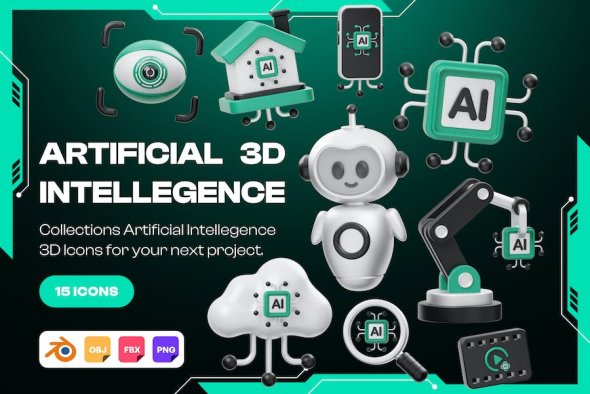 Artificial Intelligence 3D Illustration - 7WTLAAK