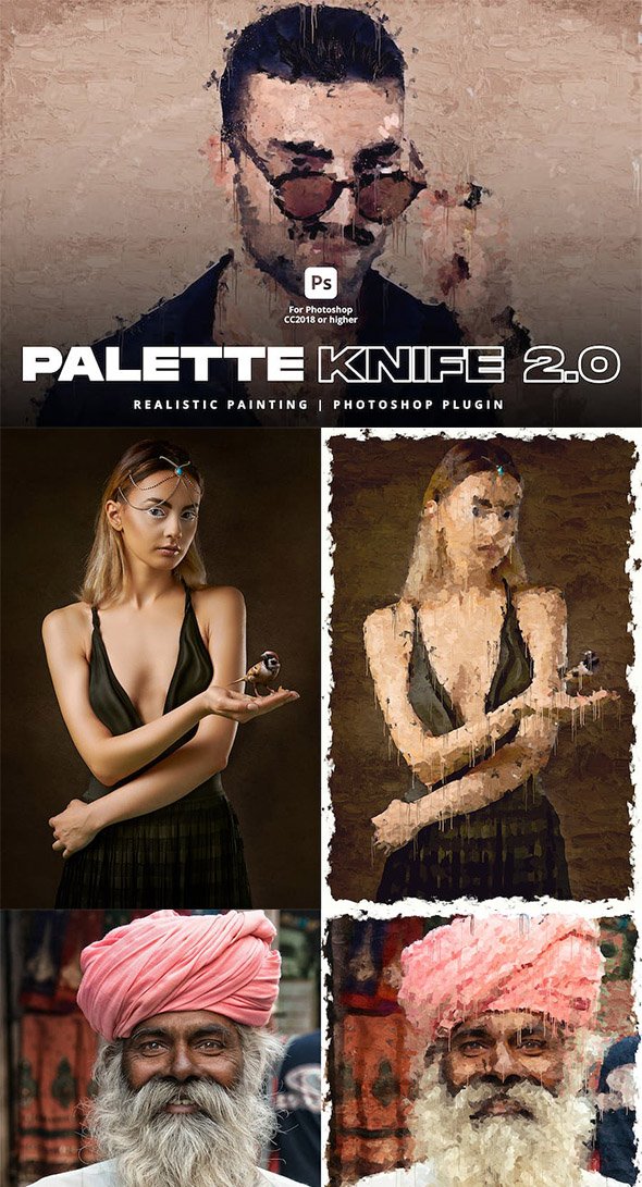 GraphicRiver - Palette Knife 2.0 | Realistic Painting Photoshop Plugin - 34915390