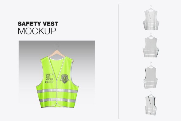 Safety Vest with Hanger Mockup - YB4R6AM