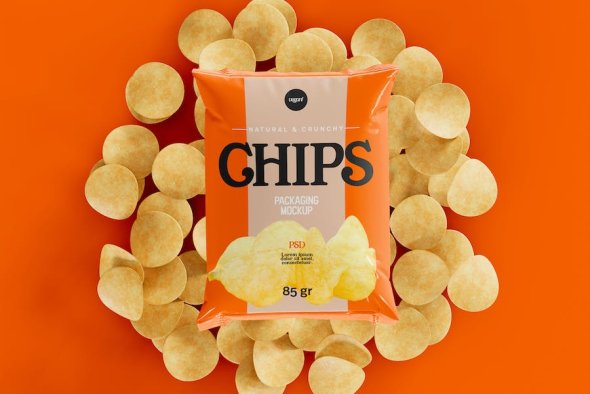 Potato Chips Packaging Mockup - QSDX6M8