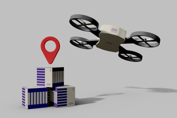 Delivery Drone Mockup - H2JFCUV