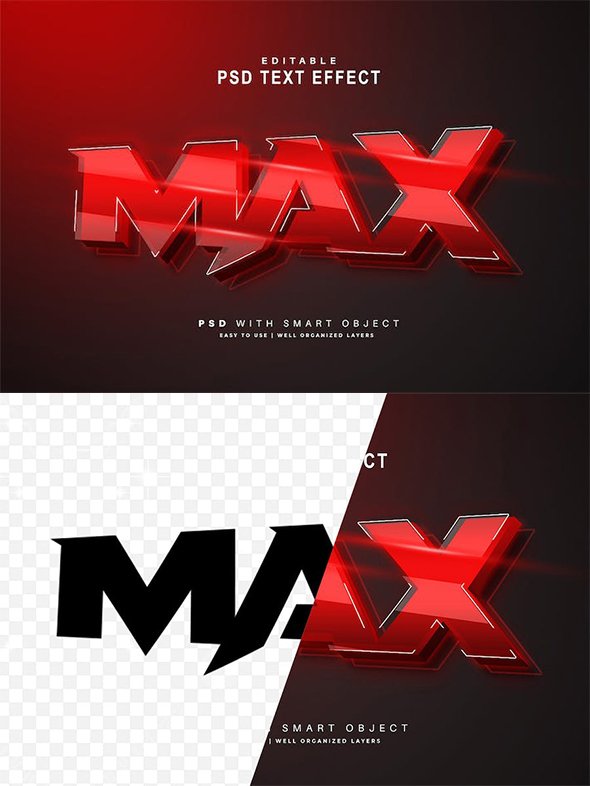 Max Red Text Effect - 3EE8F5S