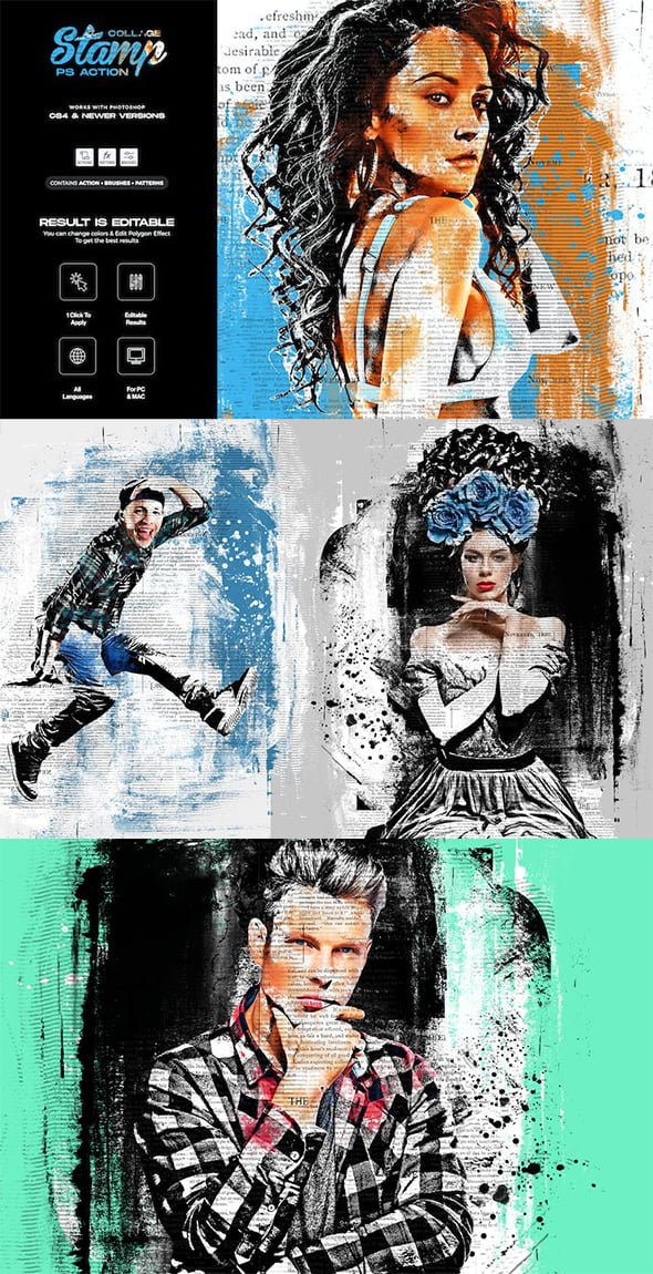 GraphicRiver - Collage Stamp Photoshop Action - 38440131