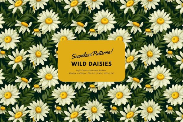 Wild Daisies Floral Pattern Seamless - RBCGTNC