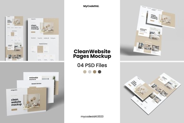 CreativeMarket - Clean Website Pages Mockup - 13901896