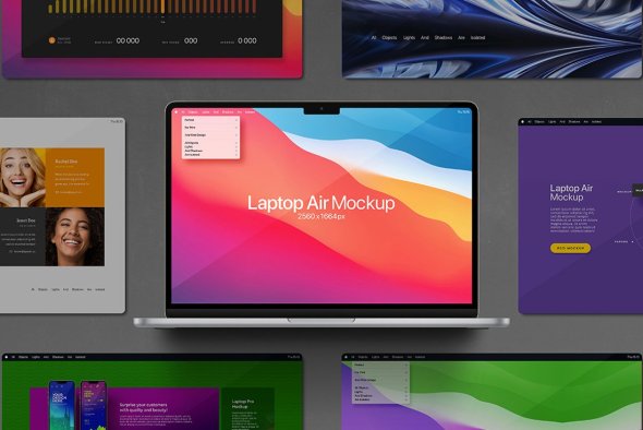 CreativeMarket - Laptop Air Mockup Presentation - 25406467