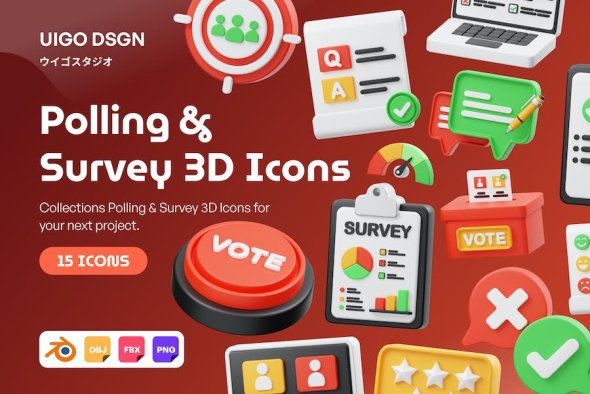 Ui8 - Polling And Survey 3D Icon
