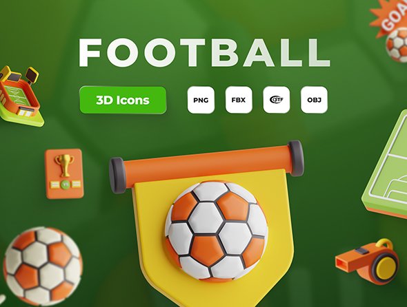 Ui8 - Football 3D Icon Set