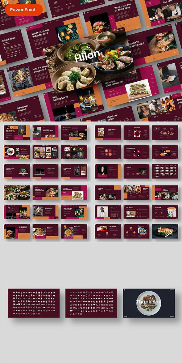 Hilon – Food Business PowerPoint Template - 2MW532M