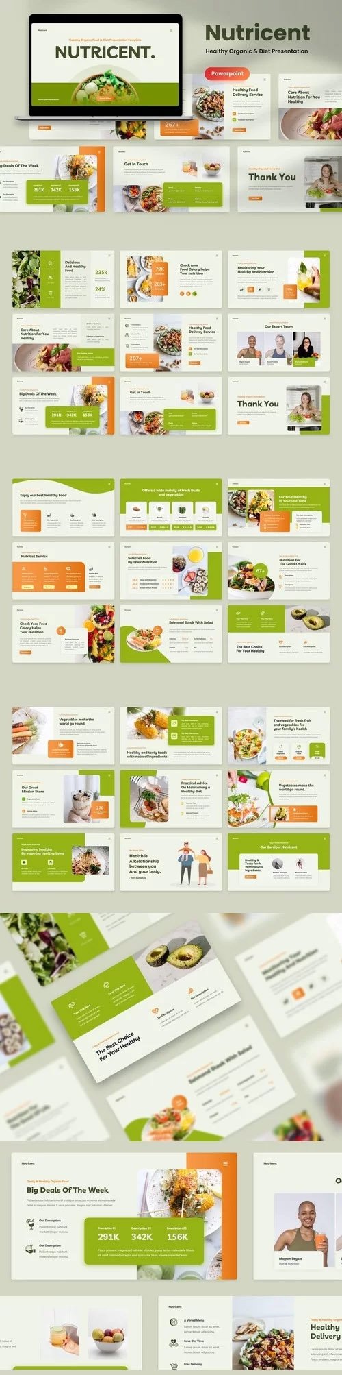 Nutricent - Healthy Organic Food Diet PowerPoint Keynote and Google Slides Template